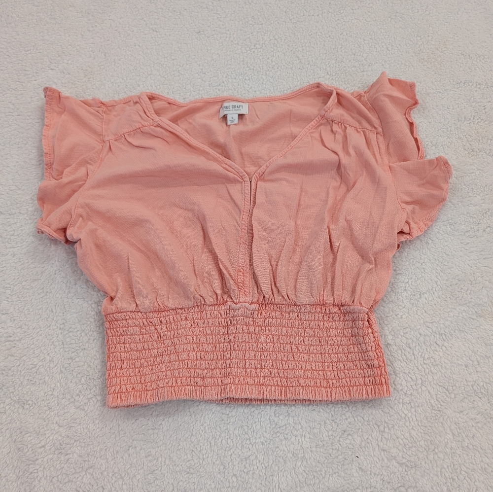 Peach Smocked Women's Top